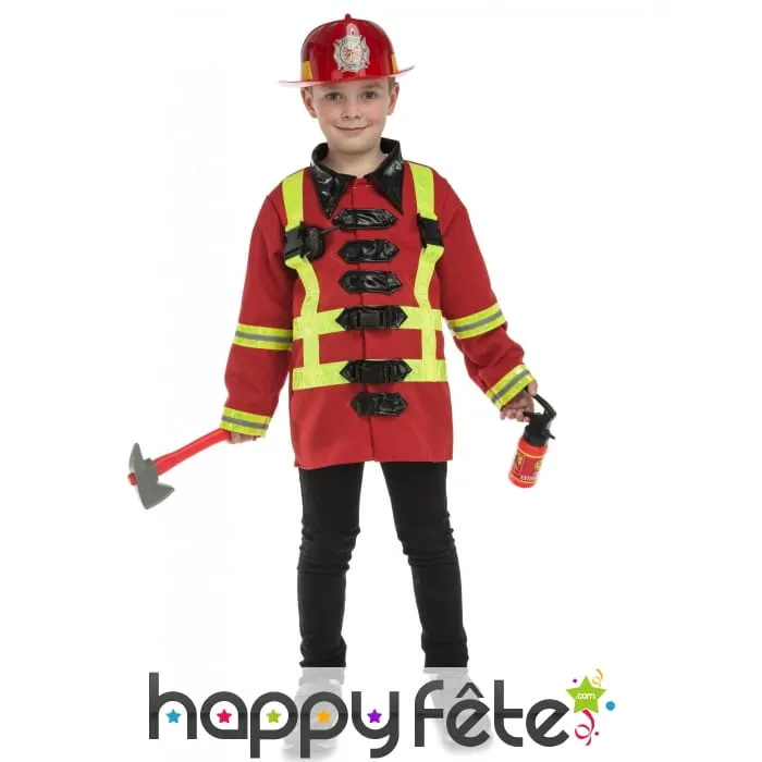 Costume de pompier pour enfant avec accessoires