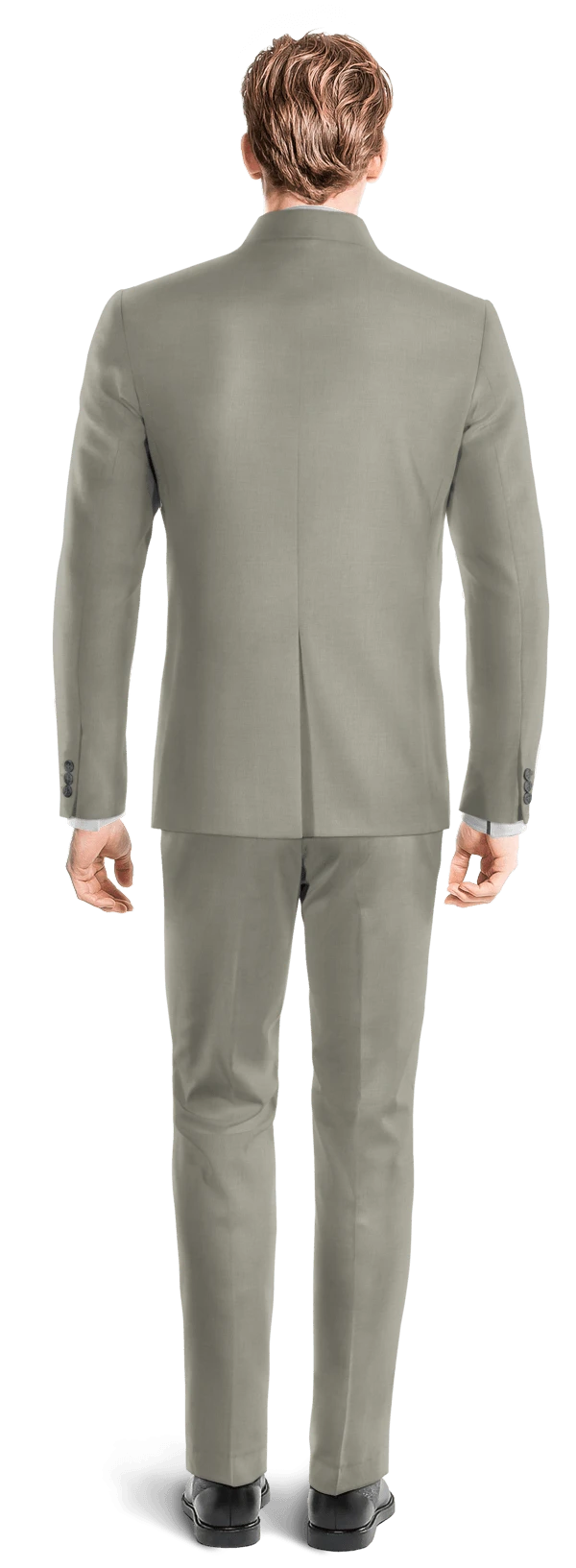 Costume homme mao gris stretch