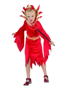 Déguisement Diablesse feu Halloween enfant - Rouge