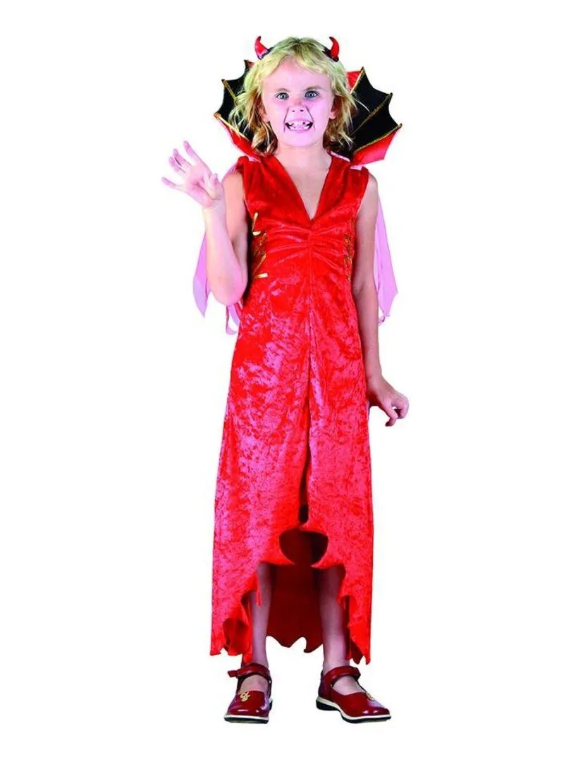 Déguisement Diablesse luxe Halloween enfant - Rouge