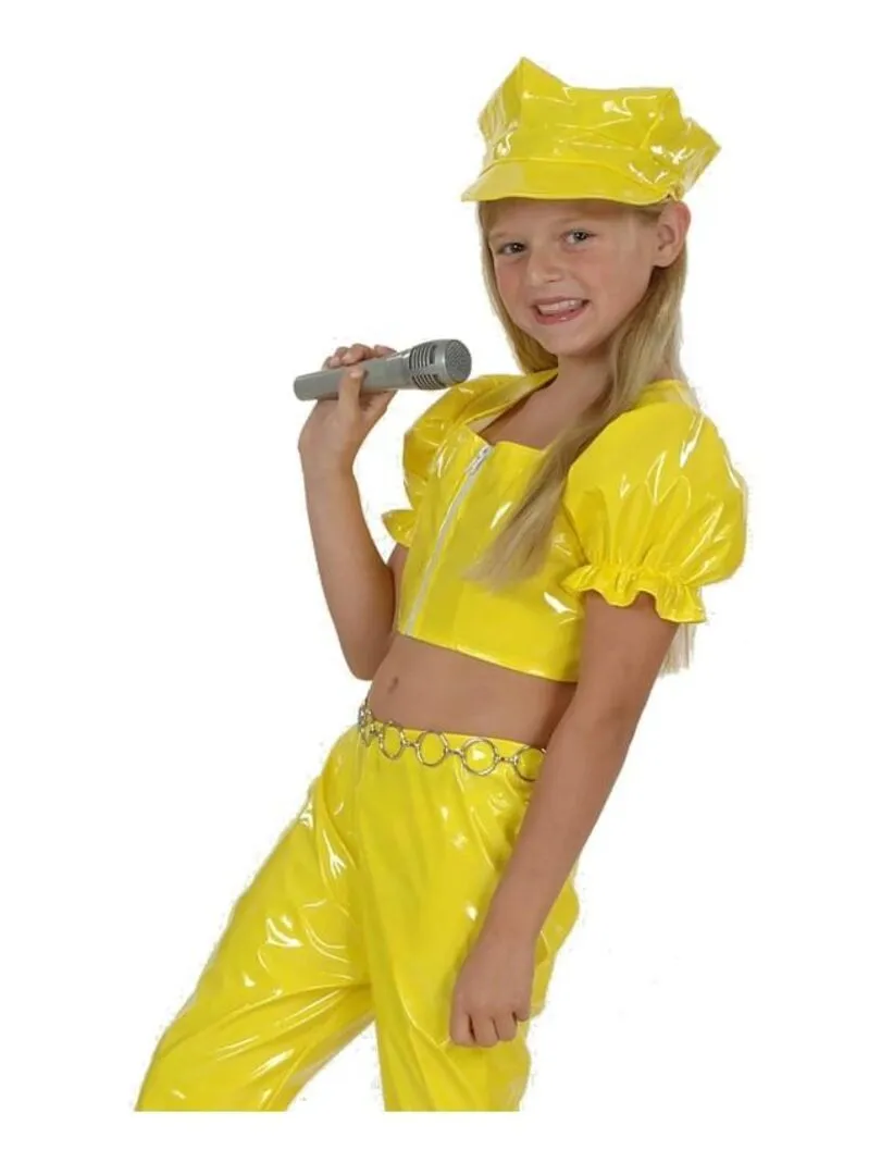 Déguisement Disco girl yellow enfant - Jaune