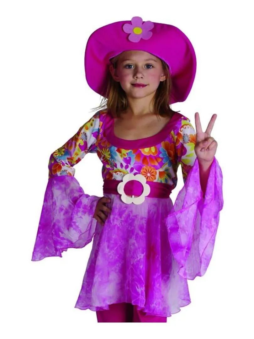 Déguisement Hippie Diva enfant - Rose