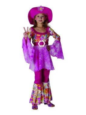 Déguisement Hippie Diva enfant - Rose