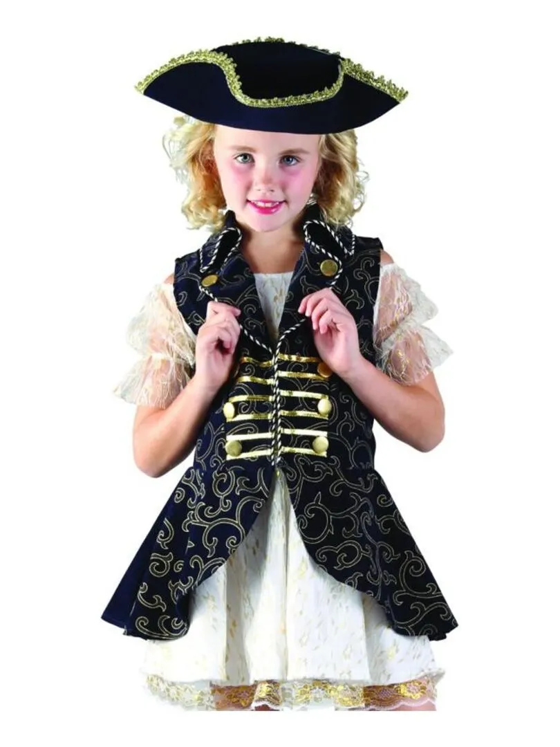 Déguisement Pirate de haute mer luxe fille enfant - Noir Noir