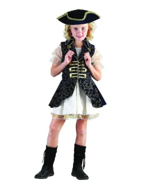 Déguisement Pirate de haute mer luxe fille enfant - Noir Noir