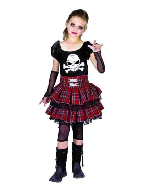 Déguisement Punk Skull Halloween enfant - Rouge