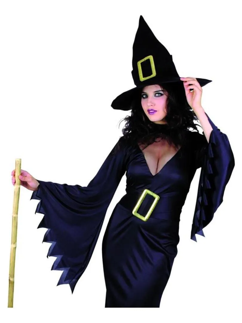 Déguisement Sorcière Halloween Femme Luxe - Noir Noir