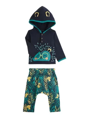 Ensemble en molleton sweat et pantalon bébé garçon Panama - Bleu