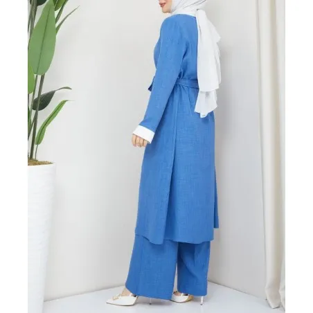 Ensemble Ilhem Bleu - Ensemble Kimono Pantalon