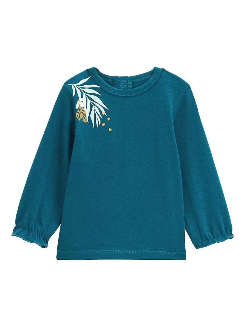 Ensemble salopette bébé en molleton et t-shirt Moana - Ecru