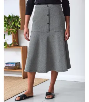 Haddie Check Jersey Midi Skirt