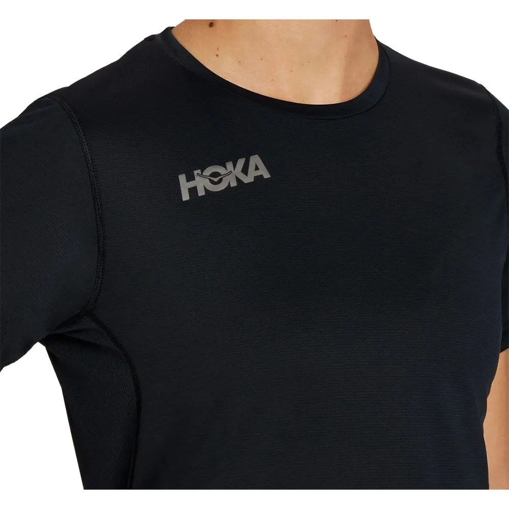 HOKA Tee-shirt de running Glide Short Sleeve Femme Noir- 1135029-BLK