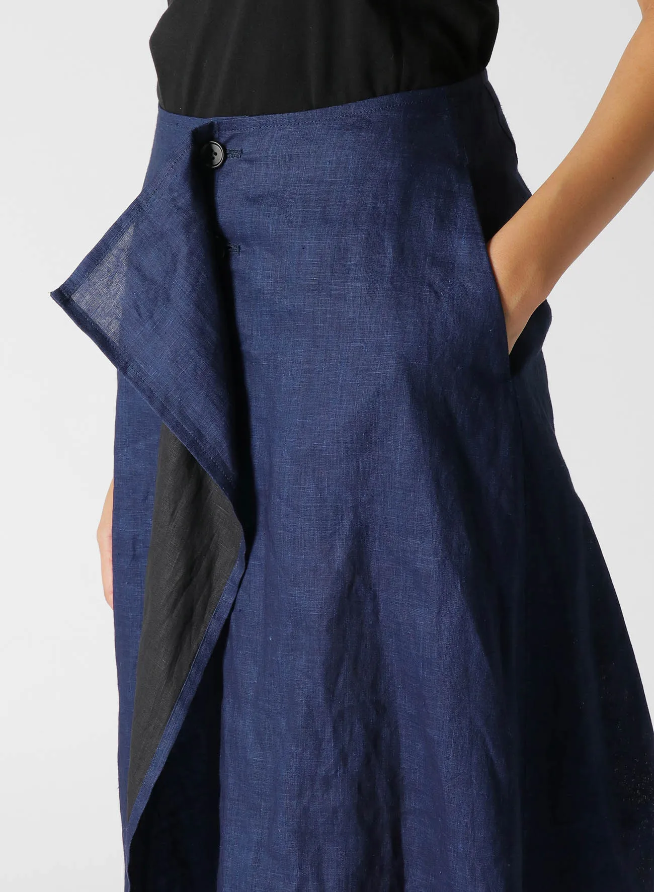 INDIGO + JAPANESE INK WRAP SKIRT