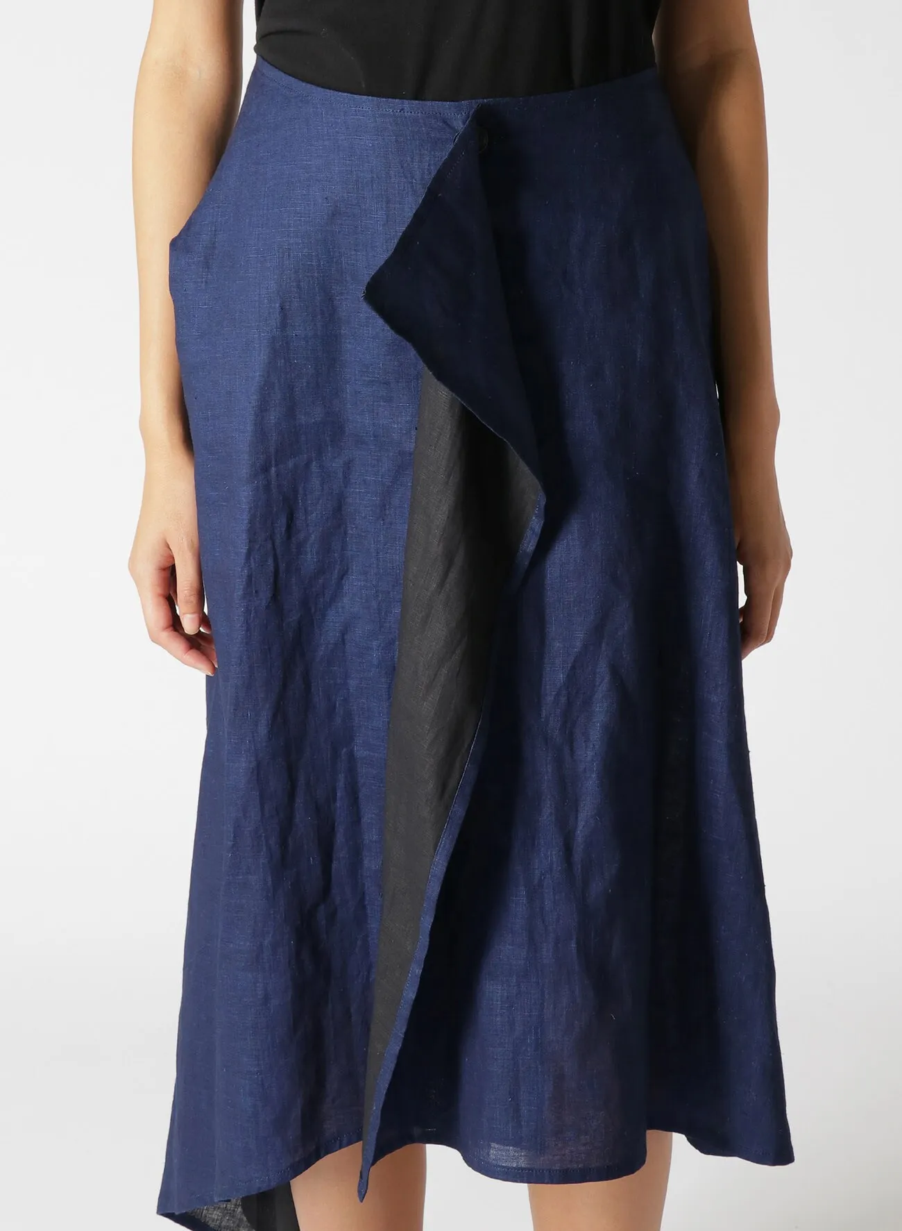 INDIGO + JAPANESE INK WRAP SKIRT