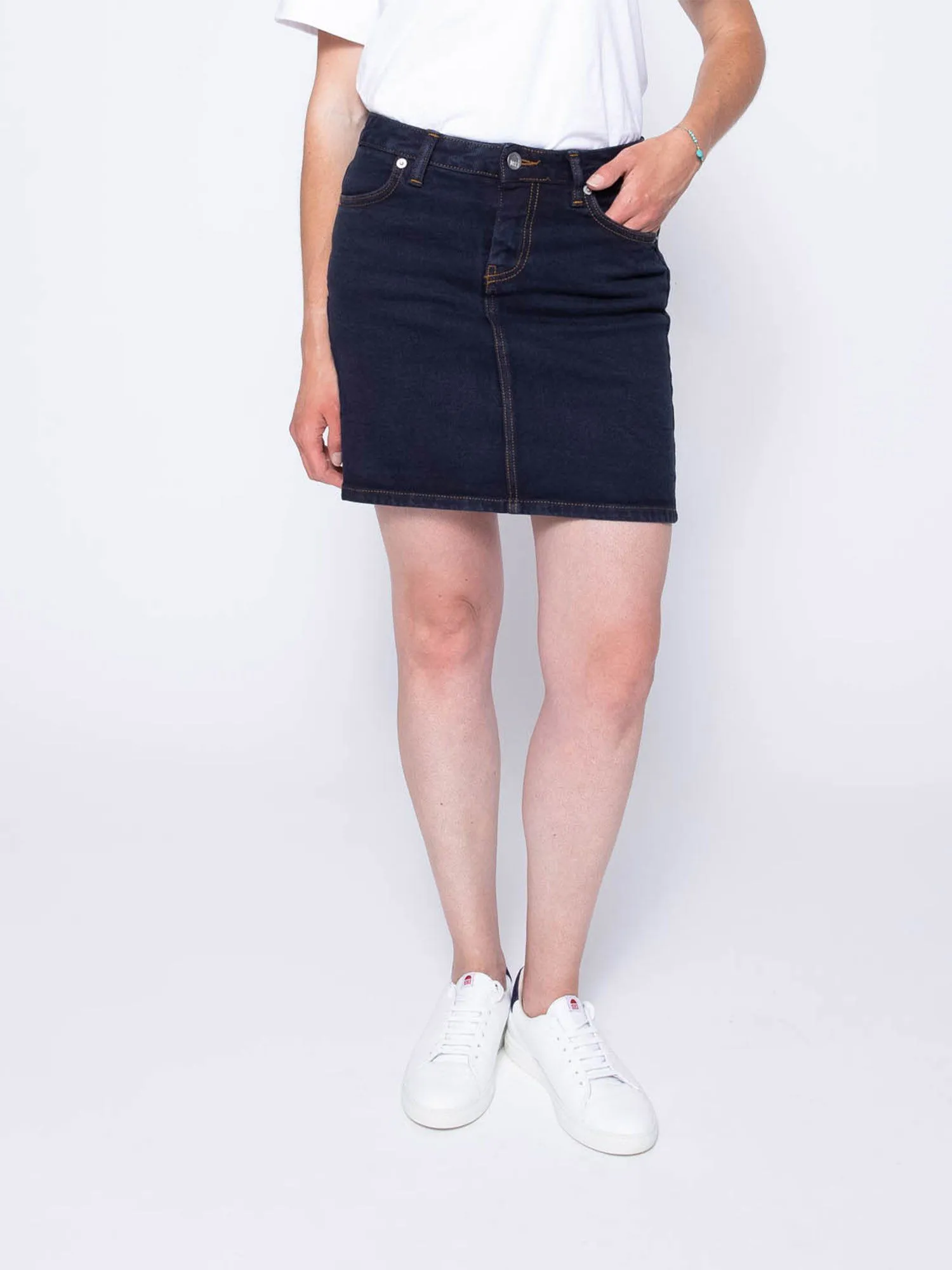 JUPE AJUSTEE 290N coton bio superdenim flex bleu nuit Femme | 1083