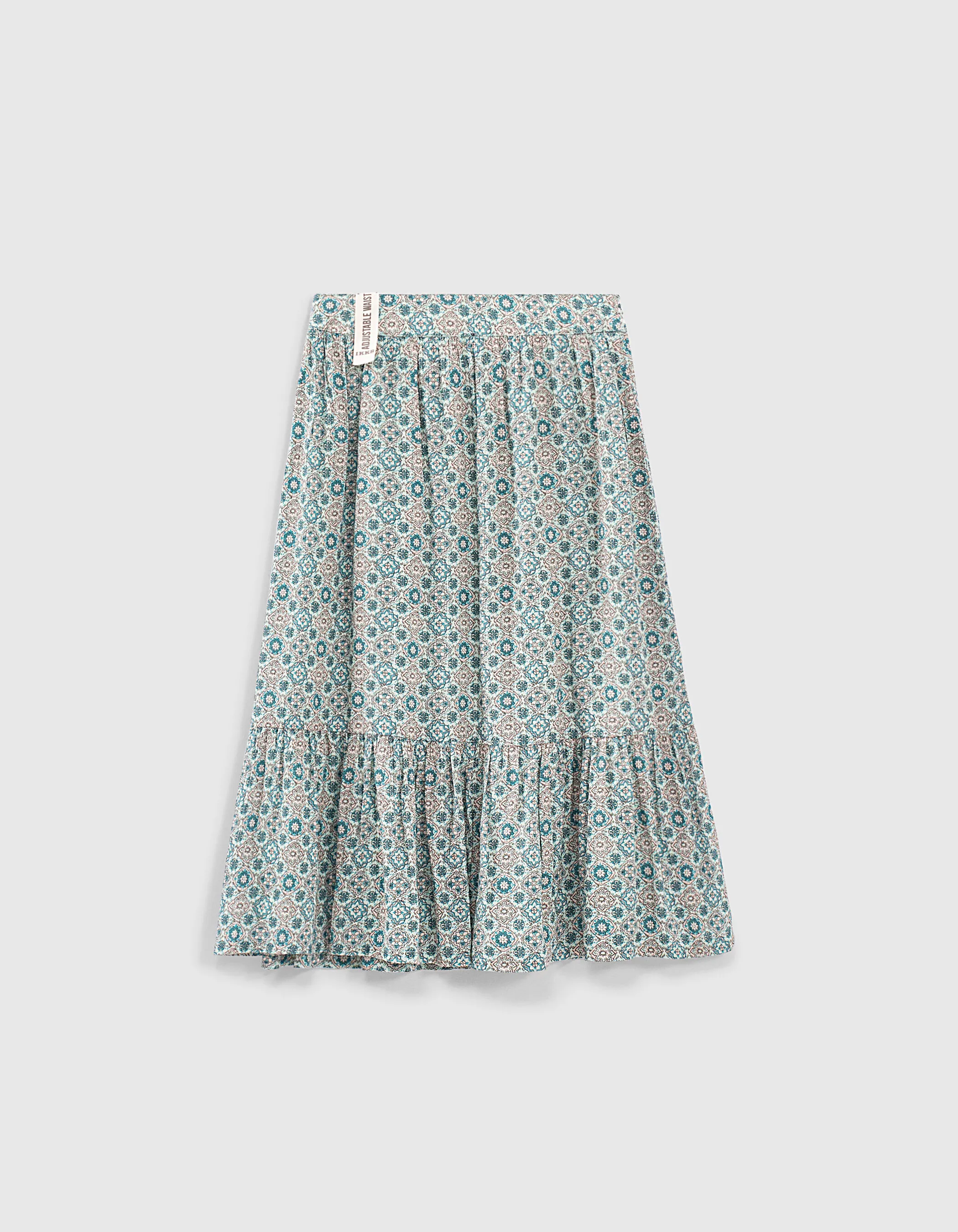 Jupe longue aqua imprimé fleurs fille