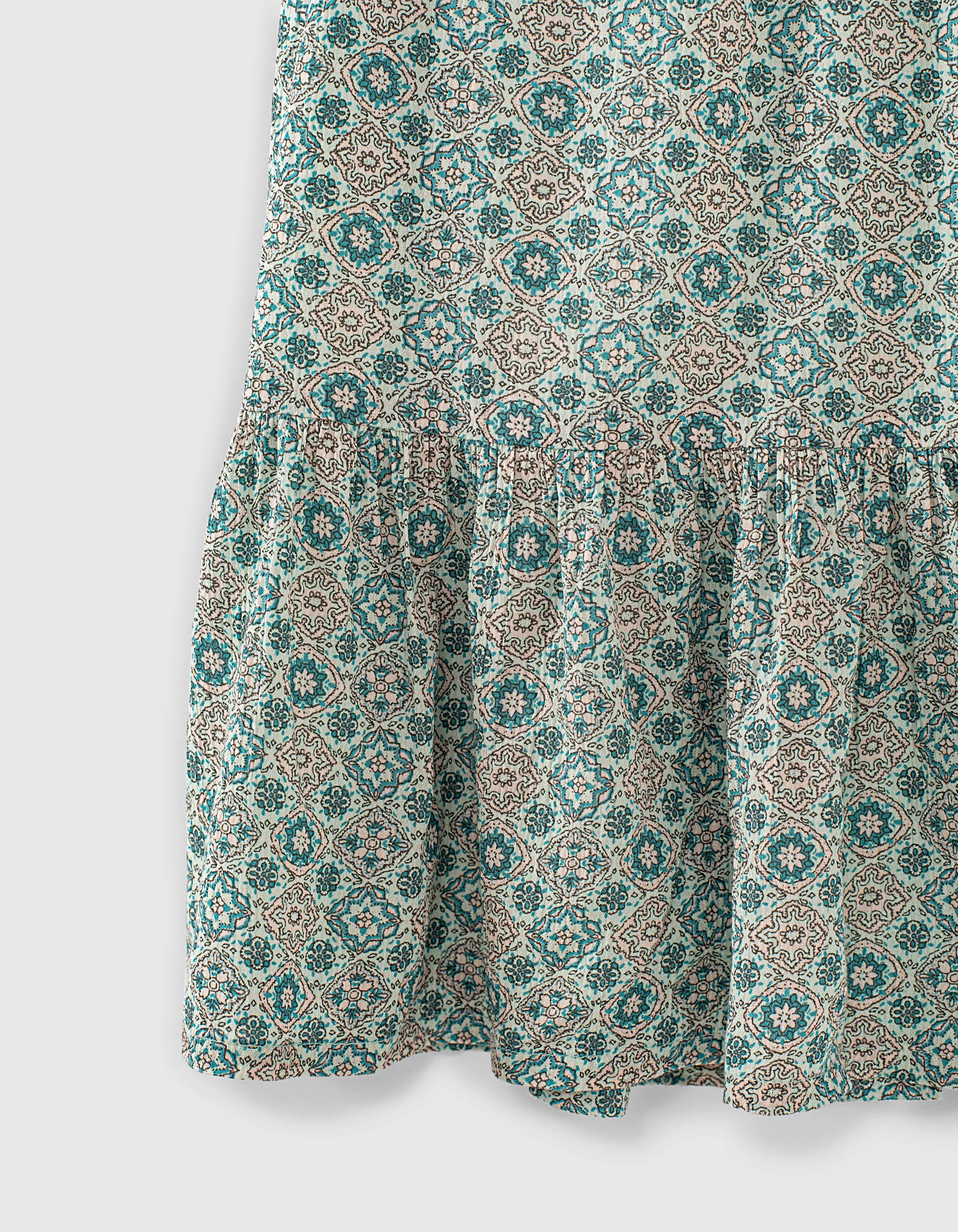 Jupe longue aqua imprimé fleurs fille