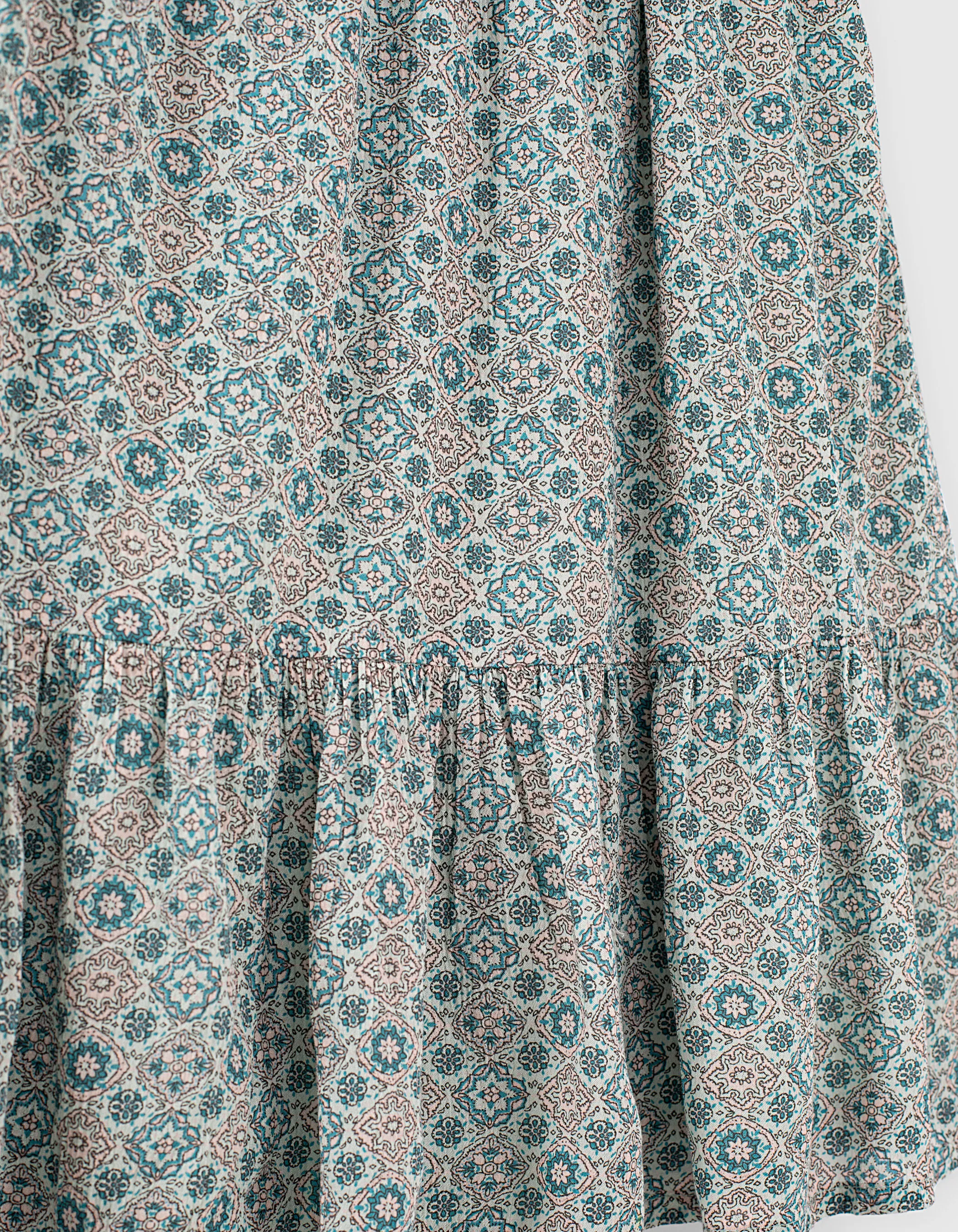 Jupe longue aqua imprimé fleurs fille