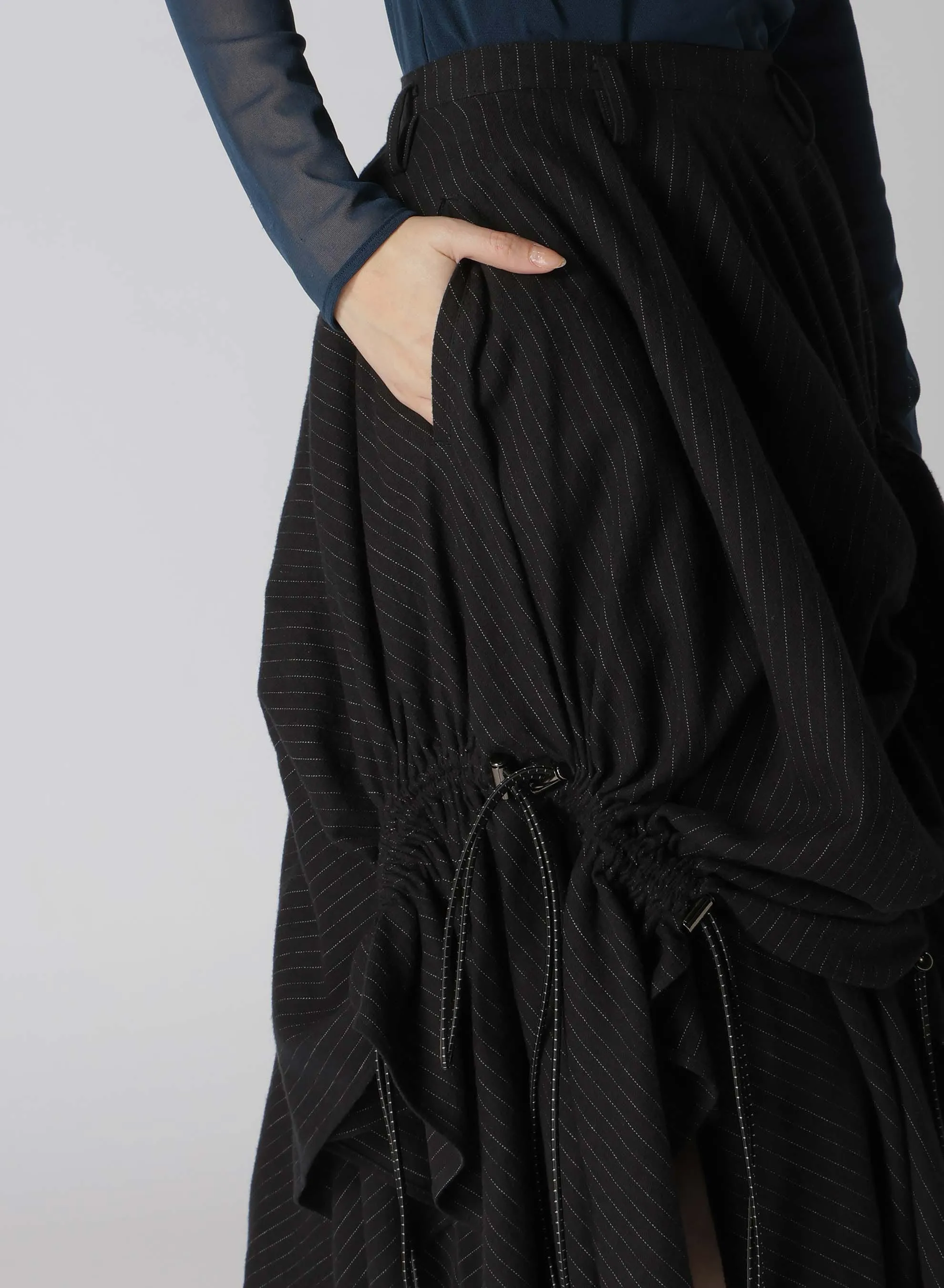 LOOSE ELASTIC SKIRT WITH STRIPES