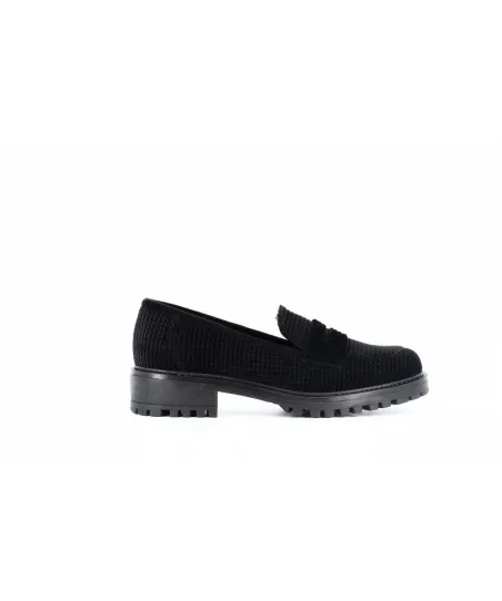 MOCASSIN VELOUR NOIR IMPRIME