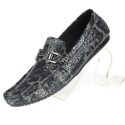 Mocassins Effet Peau de Serpent Cuir pour Homme 