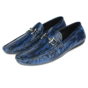 Mocassins Effet Peau de Serpent Cuir pour Homme 