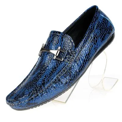 Mocassins Effet Peau de Serpent Cuir pour Homme 