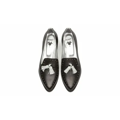 MOCASSINS JULIETTE - NOIR et ARGENT - KOST