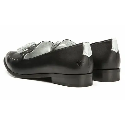 MOCASSINS JULIETTE - NOIR et ARGENT - KOST