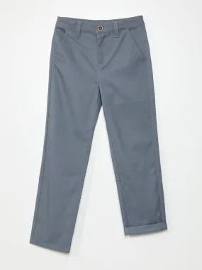 Pantalon chino motif texturé - Gris bleu