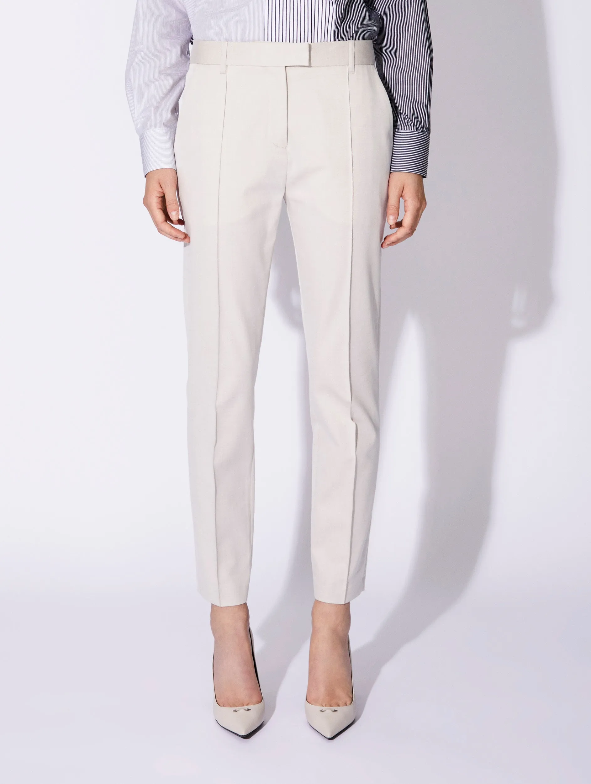 Pantalon de costume Roxy en gabardine crème