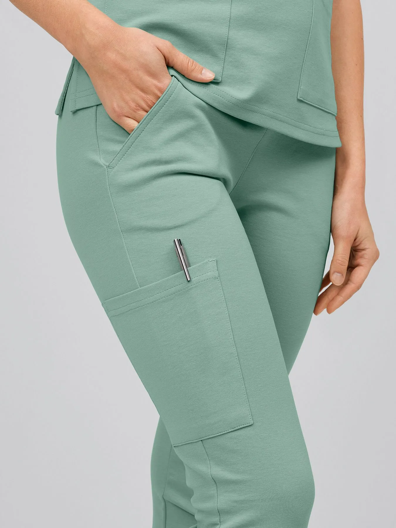 Pantalon femme en jersey à maille interlock