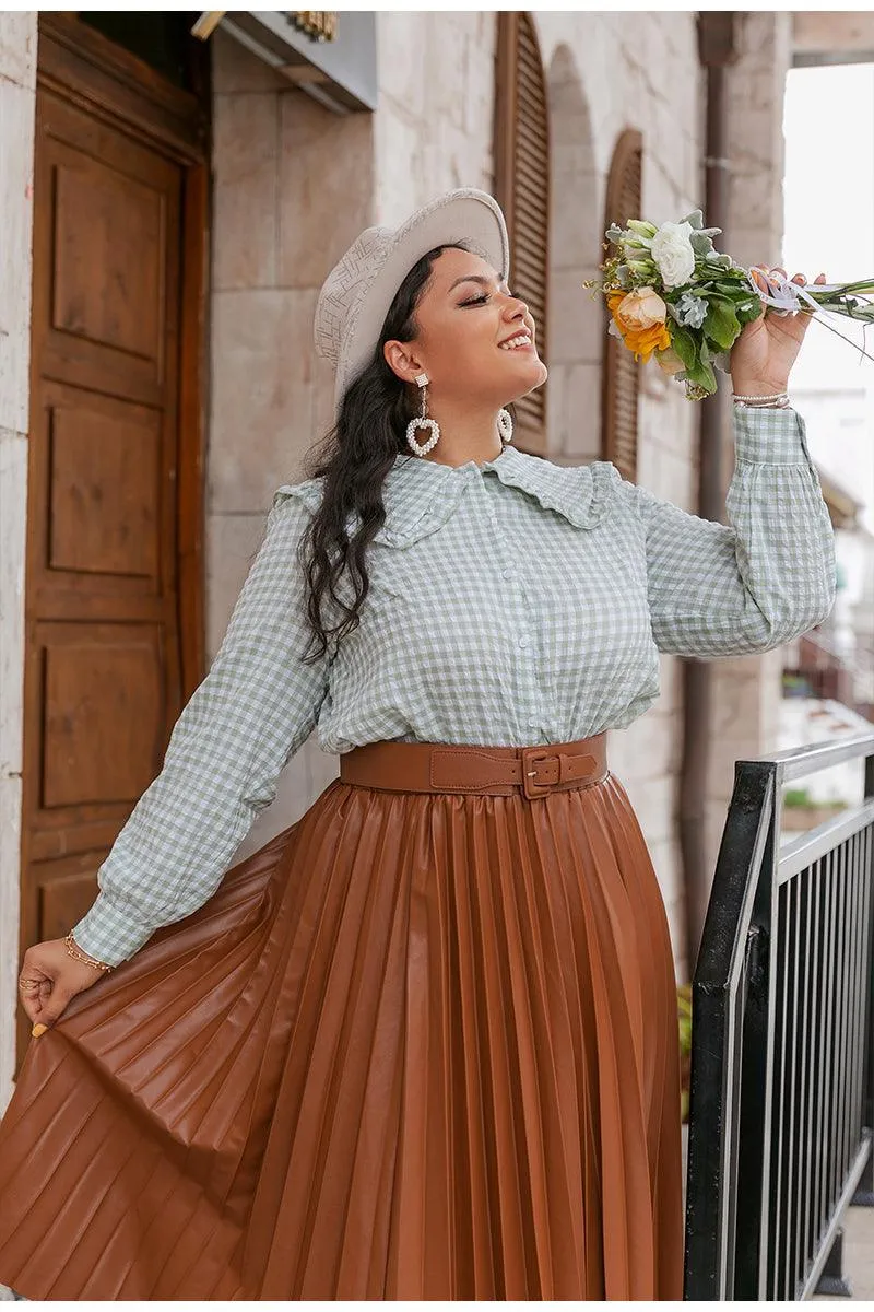 Plus Size Bohème Pleated Skirt