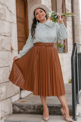 Plus Size Bohème Pleated Skirt