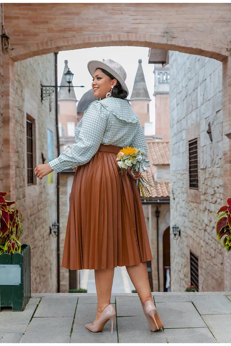 Plus Size Bohème Pleated Skirt