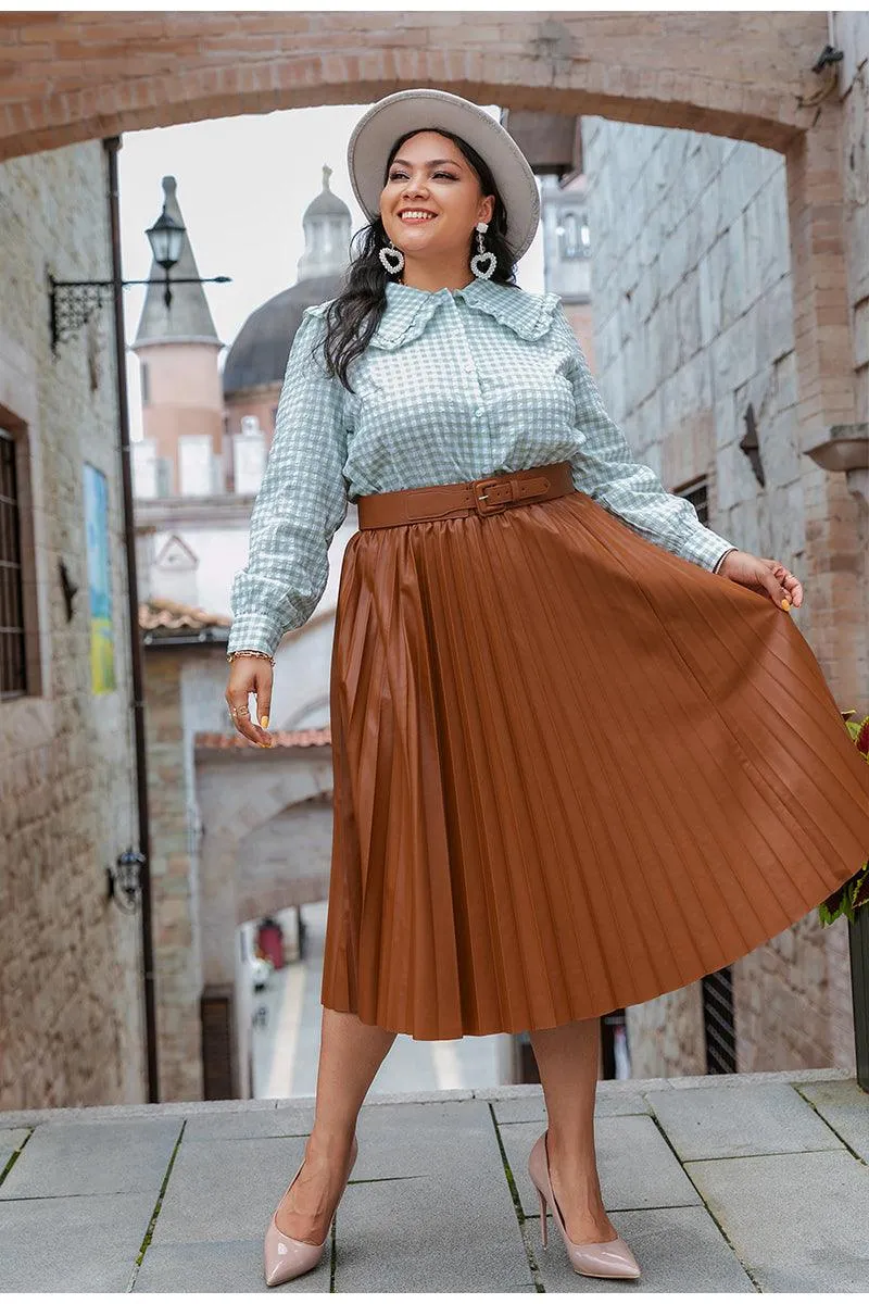 Plus Size Bohème Pleated Skirt