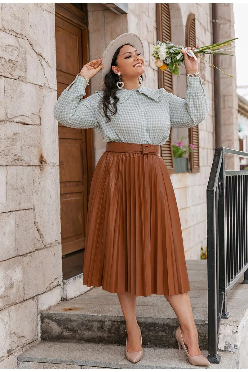 Plus Size Bohème Pleated Skirt