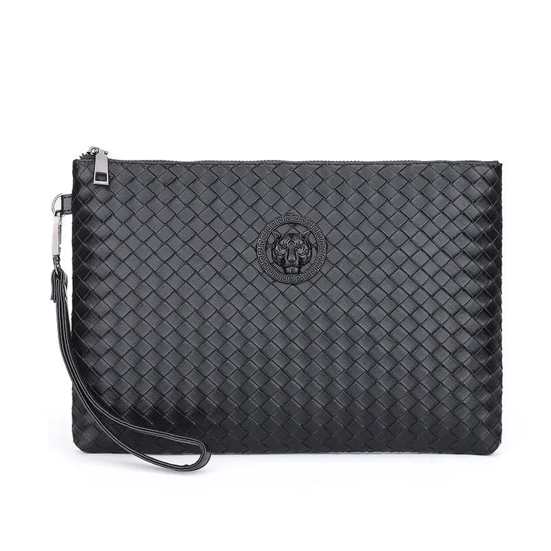 Pochette en cuir tissé pour homme