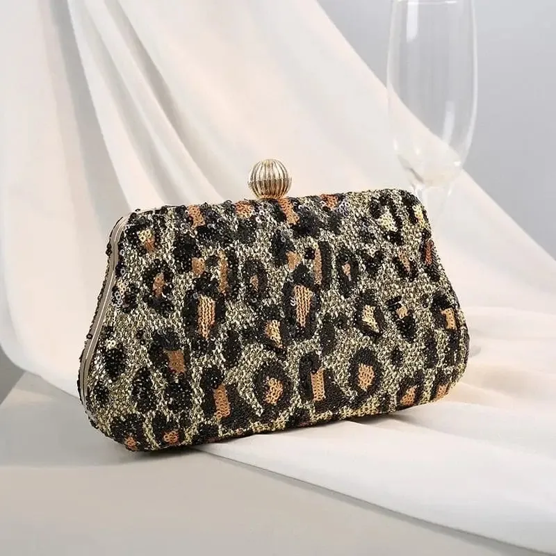 Pochette Léopard Sequins