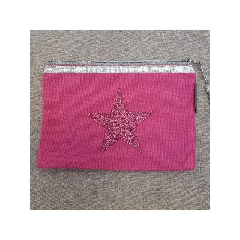 Pochette rectangulaire en coton avec une étoile, cadeau jeune fille