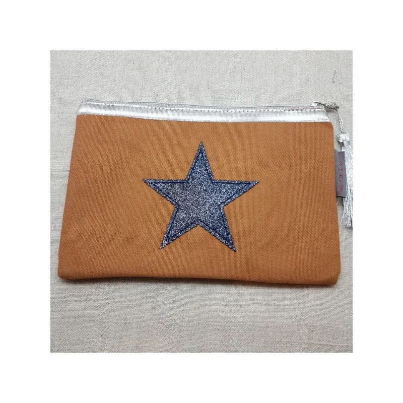 Pochette rectangulaire en coton avec une étoile, cadeau jeune fille