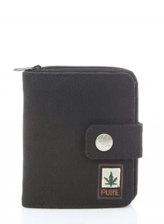 Portefeuille et porte-monnaie compact avec zip - chanvre et coton bio