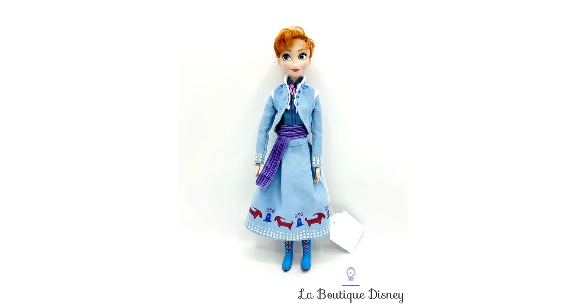 Poupée Anna Olaf's Frozen Adventure Disney Store 2018 tenue bleue La reine des neiges 30 cm