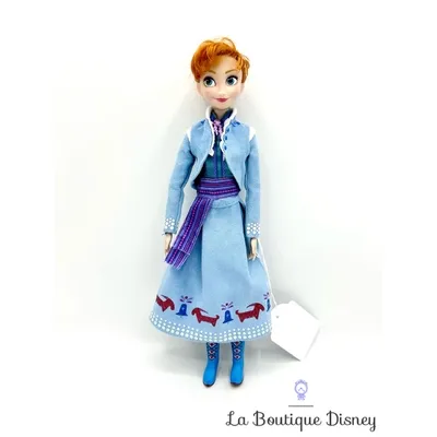 Poupée Anna Olaf's Frozen Adventure Disney Store 2018 tenue bleue La reine des neiges 30 cm