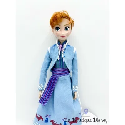 Poupée Anna Olaf's Frozen Adventure Disney Store 2018 tenue bleue La reine des neiges 30 cm