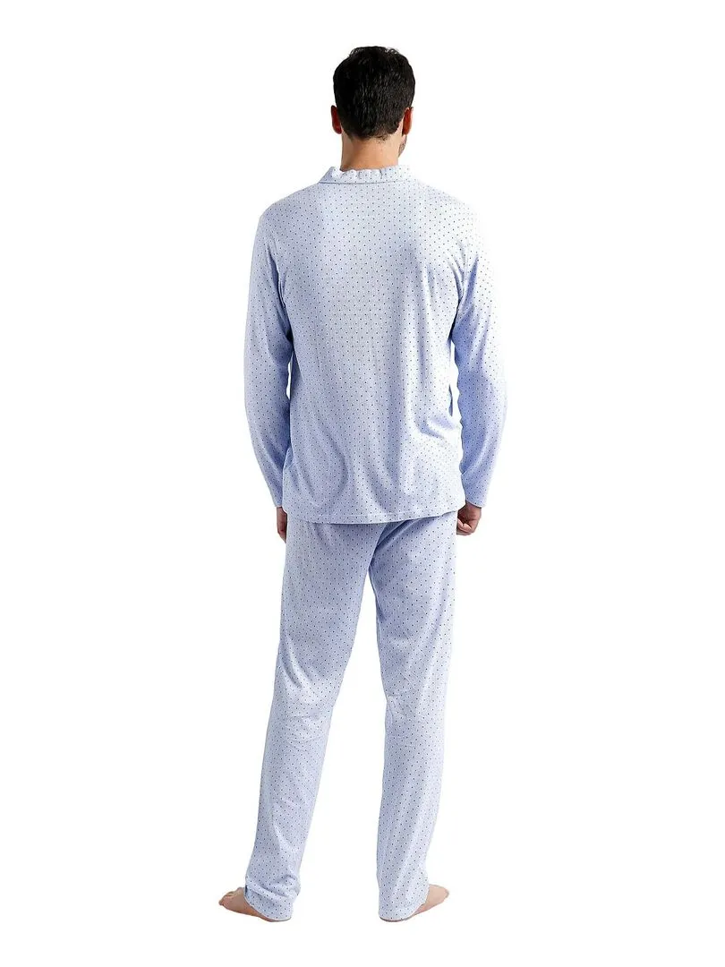 Pyjama pantalon et chemise Stripes And Dots - Bleu