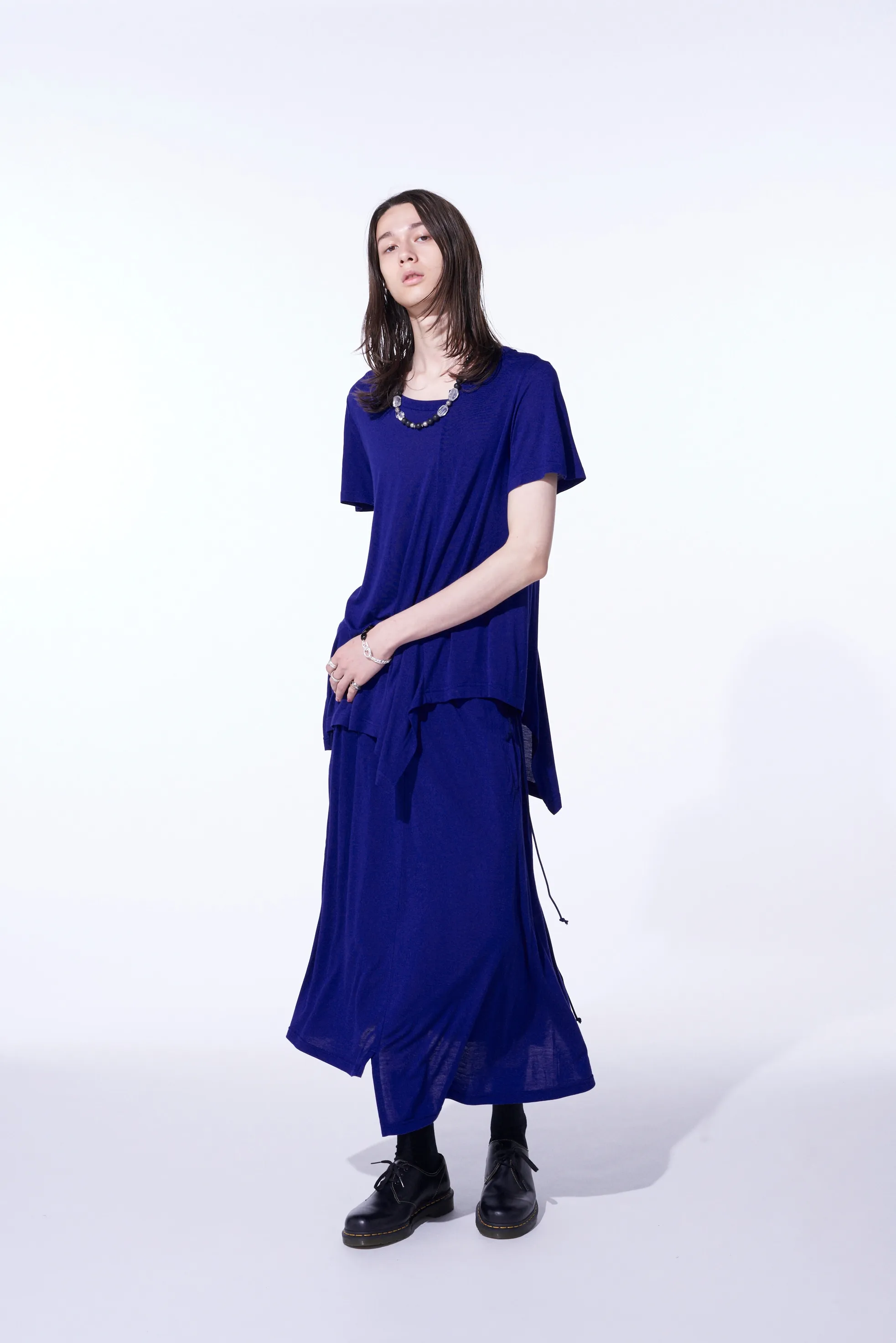 RAYON JERSEY STRINGS GATHERED SKIRT