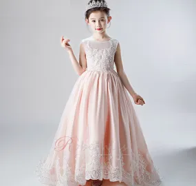 Robe Cortège Fille Formelle Au Drapée aligne Chaussez Tulle Col de chemise t