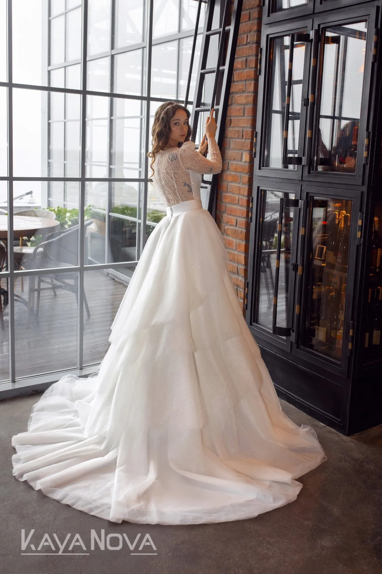 Robe De Mariée Princesse Originale Haut Manches Longues