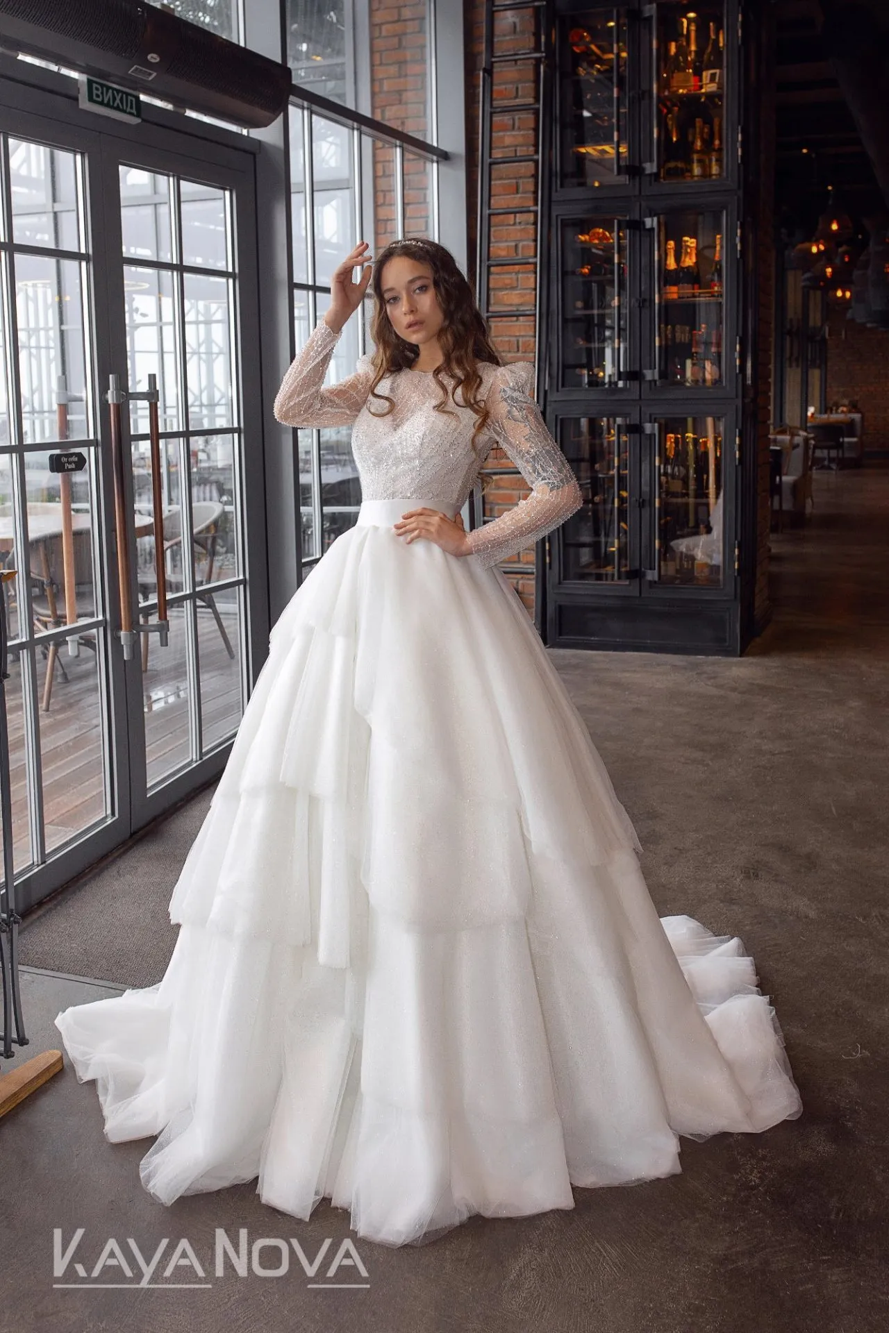 Robe De Mariée Princesse Originale Haut Manches Longues